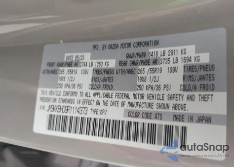 2024 Mazda Cx-90 3.3 Turbo Preferred from USA, damaged, VIN JM3KKBHD9R1114373